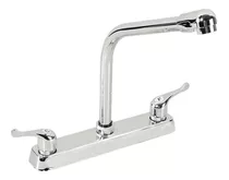 Grifo Mezclador De Cocina Doble Comando Lion T. 3551 Cromado