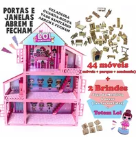 Casa De Boneca Diversos Temas Infantil Com Móveis E Brindes