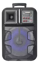 Parlante Bluetooth Portátil C/ Micrófono 12 Pulgadas Con Display Color Negro Y Luces De Colores Que Se Encienden
