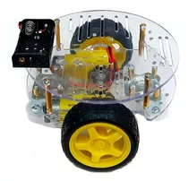 Kit Chasis Carro Robot 2wd 2 Bases Acrílicas Rueda Metálica