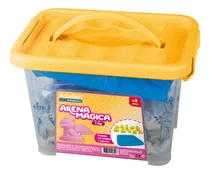 Arena Mágica 1kg Con 10 Moldes Y Bandeja Adetec Color Rosado