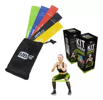 Kit Mini Bands 5 Intensidades Loop Funcional Yoga + Bolsa