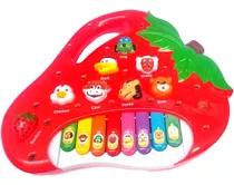 Piano Infantil Musical Educativo Som Animais P/ Criança Bebê Cor Vermelho Pilhas