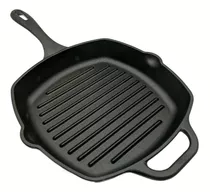 Sartén De Hierro Cuadrada Tipo Grill Con Mango 25x25cm Color Negro