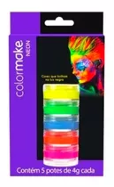 Tinta Facial Color Make Neon Fluor 5 Cores Maquiagem Rosto