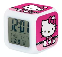 Reloj Despertador Hello Kitty Con Luz Led