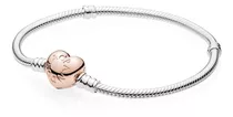 Pandora Pulsera Moments Broche Corazón Oro Rosado