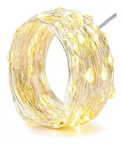 Guirnalda Hilo Micro Led Pilas 5 Metros 50 Led Alambre Luces Amarillo