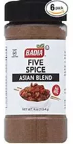 Badia Five Spice Asian Blend 113,4 G Usa Kosher Sin Tacc