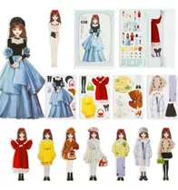 Kit De Roupas Magnéticas Para Bonecas Princesas