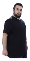 Camiseta Masculina Algodão Lisa Sem Estampa Plus Size Preta