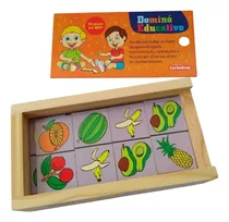 Brinquedo De Frutas - Jogo Dominó Infantil Educativo Madeira