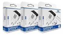 Cargador V8 Kit 3 Piezas De Pared Dos Puertos Usb Cdq-259 Color Blanco