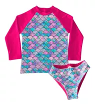 Conjunto De Traje De Baño Para Niña Cola De Sirena Piscina