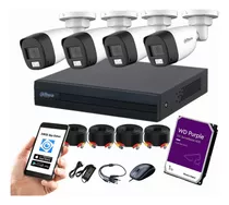 Cctv Kit Dahua 4 Cam 2mp Smart Dual Illuminators C/mic + 1tb