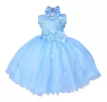 Vestido Infantil Formatura E Batizado Daminha Luxo Com Tiara