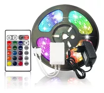 Fita Led 5050 Rgb Colorida 5mt 16 Cores Fonte Controle Sala