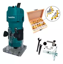 Kit Tupia 6mm 1/4  530w 3709 Makita E Jogo 12 Fresas