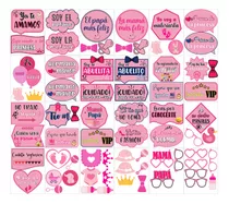 Baby Shower Nena - Carteles/letreros/accesorios/props - Rosa