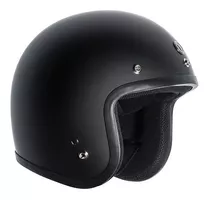 Casco Abierto Retro Torc T-50 Bob Fibra Alta Gama Color Matte Black Diseño Classic Tamaño Del Casco M