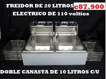 Freidores Doble Canasta De 20 Litros, 10 Litros Por Tanque