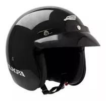 Casco Para Moto Abierto Halcon Pampa  Negro Brillante Talle M 