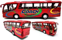Miniatura Onibus Viagem Coach Ferro Fricção Coleção 18cm 