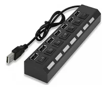 Hub Usb Multiplicador 7 Puertos Usb 2.0 Zapatilla Led Switch