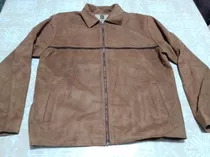 Campera Gamuzada V Alta Moda Hombre Color Marron M