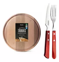 Set =tabla,cuchillo Y Tenedor Para Parrilla Marca Tramontina