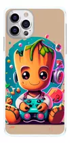 Capinha Baby Groot Jogando Video Game Capa De Celular