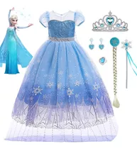 Vestido De Disfraz De Princesa De Elsa De Frozen 2 Para Niña