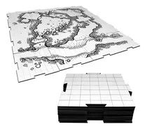 Grid Mega Dungeon Modular Riscável 16 Peças 7x7