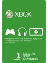Tarjeta Xbox Live Gold 1 Mes [ Codigo Digital ]