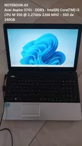 Notebook Acer Aspire 5741-core I3-4gb-ssd240gb-tela15.6-hdmi