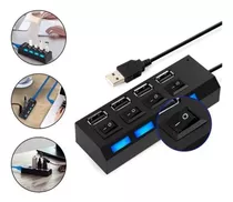 0 Hub Extensor Usb C/ 4 Tomadas On/off 2