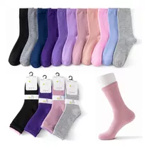 Pack 12 Pares Calcetines Largas Mujer Liso Suaves Bambú 100%