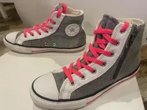 Zapatillas Converse Silver Plateada Brillosa