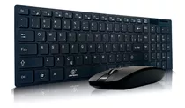 Kit Teclado E Mouse Sem Fio Abnt2 2.4ghz Slim Notebook Pc Nf