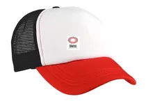 Gorra Trucker Tricolor Rojo Blanco Y Negro P/ Sublimar