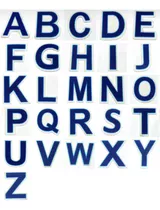 3 Apliques Sublimado De Letras-  Alto 4 Cm - Azul