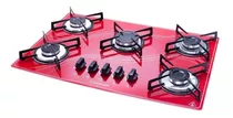 Cooktop 5 Bocas Safanelli Vermelho A Gás Glp Superautomático