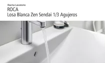 Bacha De Baño Sobre Mesada Roca Zen Sendai 3 Agujeros Blanco 410mm X 460mm