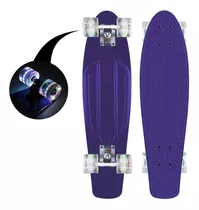 Skate Penny Patineta Morada Con Luces Led Color De Las Ruedas Morado Color De Los Rulemanes Morado