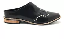 Zapato Mujer Bajo Moda Sueco Texana Tachas Luzio 1975