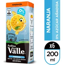 Jugo Del Valle Sin Azúcar Añadida Naranja 200 Ml X6 Cajitas