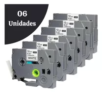 6 Fitas Compatíveis Com Rotuladora Brother Tze-231 Tzc-231 Cor Preto