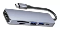 Hub Adaptador Usb Tipo C 6 Em 1 Com Hdmi 4k Macbook Pro/air