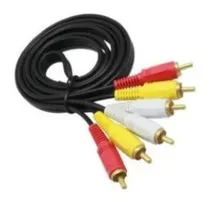 Cable Rca 3x3 Punta Dorada 3 Mts