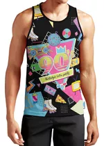 Regata Masculina Camiseta Anos 90 Festa Pop Retro Neon